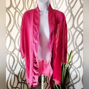 Vibrant Pink Sheer Kimono Medium